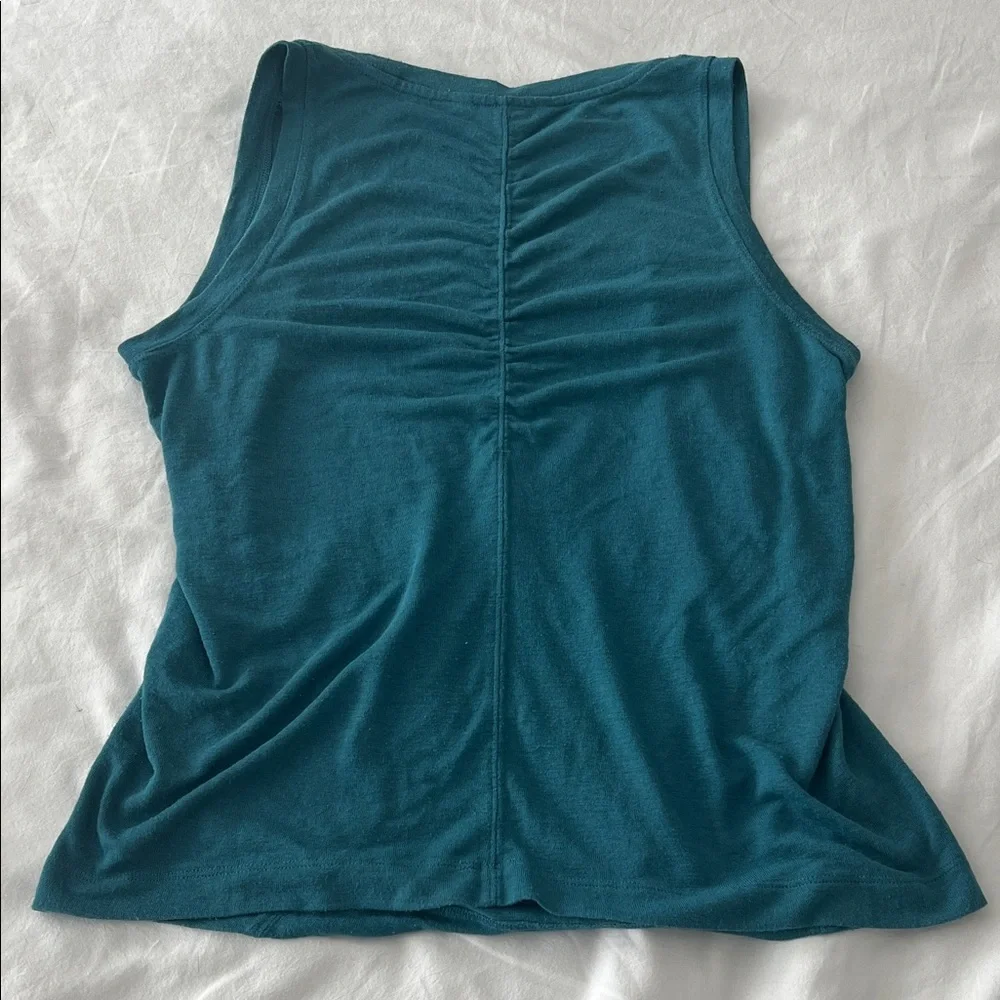 Athleta Teal Breezy Ruched Tank Size M - Picture 5 of 7